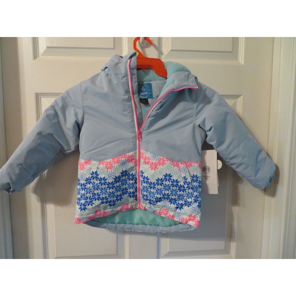 NWT Toddler Girls Blue & Pink Pulse Coat, 4T
